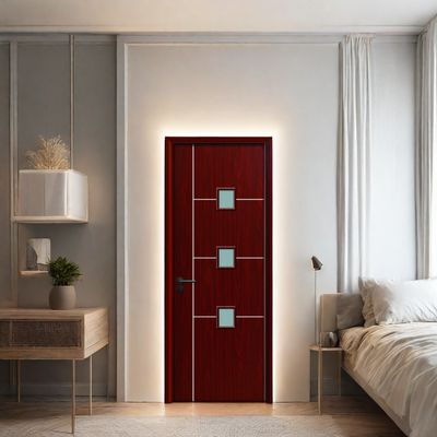 Un buon prezzo. Porta in vetro in WPC porta composita che combina un design moderno con una resistenza superiore e resistenza all'umidità per gli spazi interni in linea