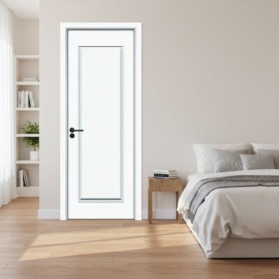 Porta interna in WPC cavo resistente all'umidità progettata per ambienti residenziali e commerciali con proprietà di isolamento termico superiori