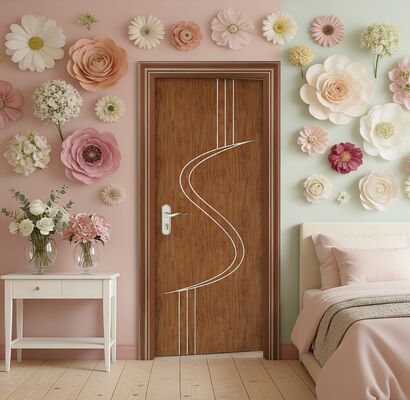 Un buon prezzo. Porta interna durevole resistente all'umidità in WPC con design composito cavo ed eccellente isolamento termico per spazi interni in linea