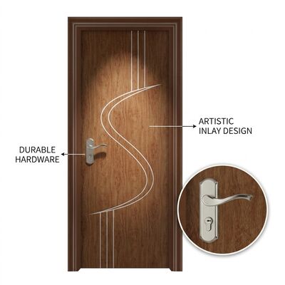 Un buon prezzo. Temperature calde interno porta WPC materiale plastico WPC resistente adatto per le applicazioni residenziali commerciali design moderno in linea